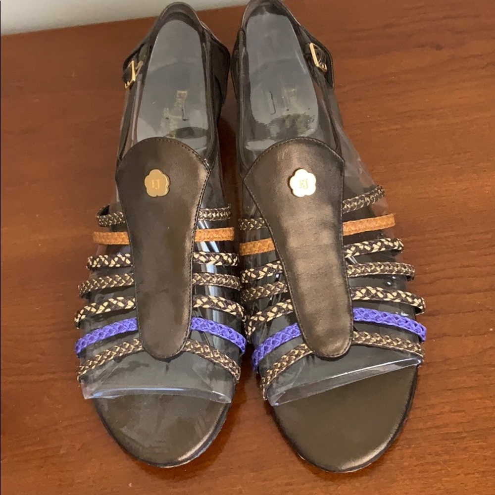 Eric Javits brown metallic sandals